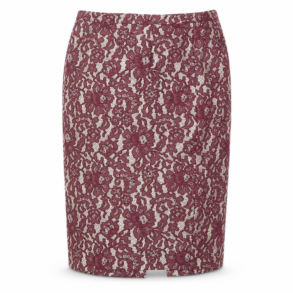 Next Women's Purple Floral Lace Pencil Skirt Size 10