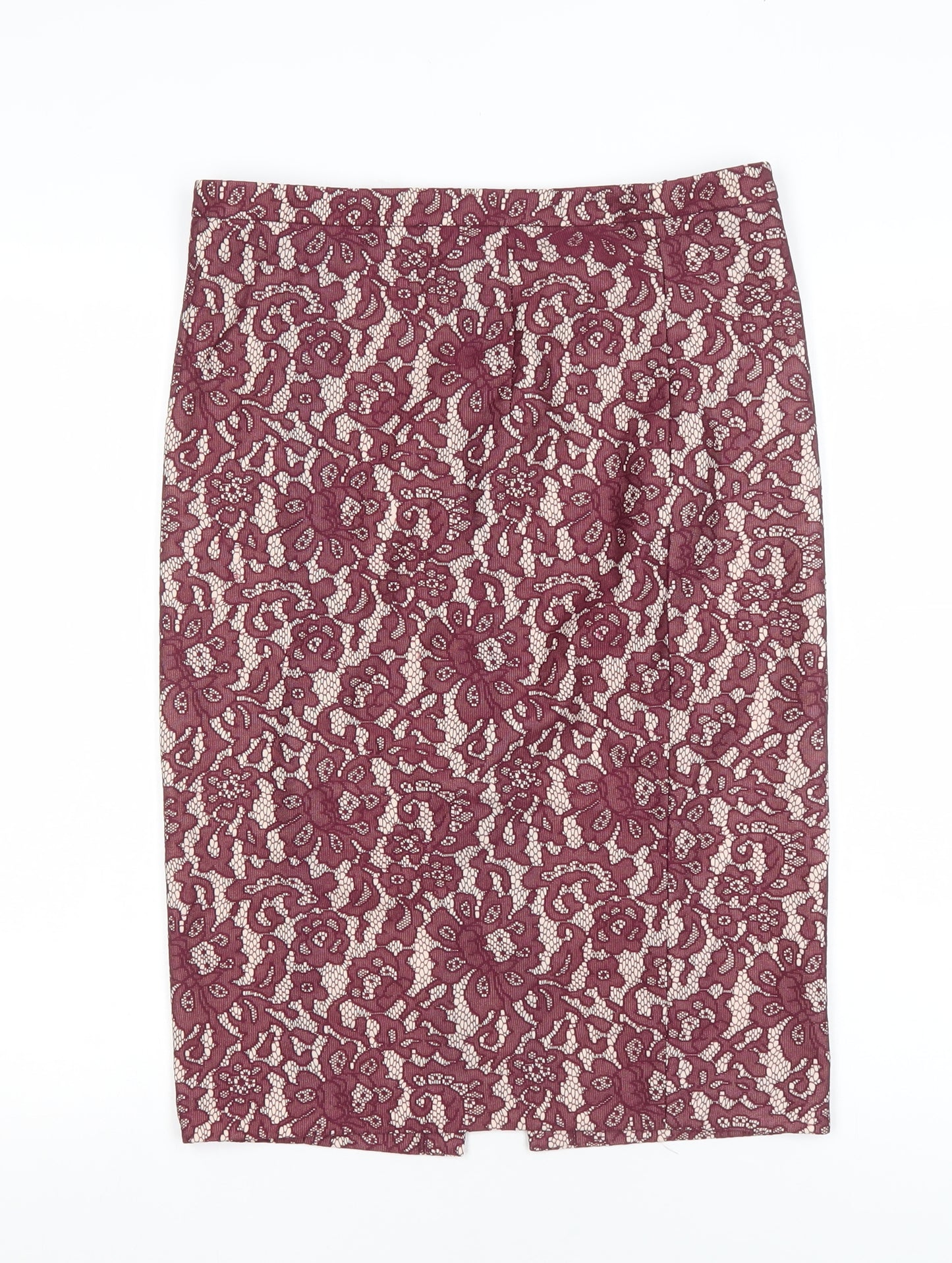 Next Women's Purple Floral Lace Pencil Skirt Size 10