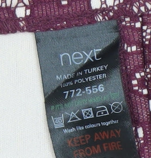 Next Women's Purple Floral Lace Pencil Skirt Size 10