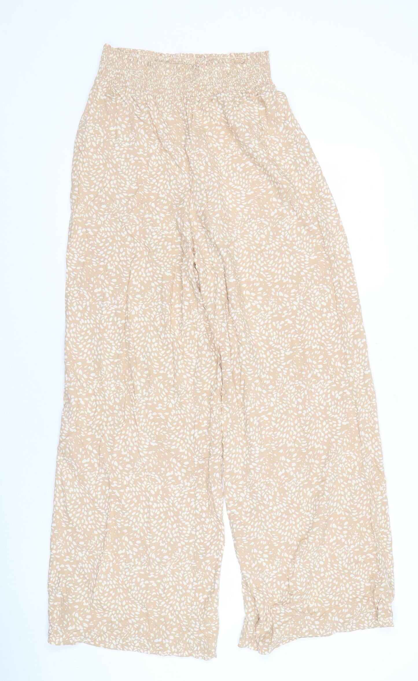 New Look Women's Beige Relaxed Trousers Size 10