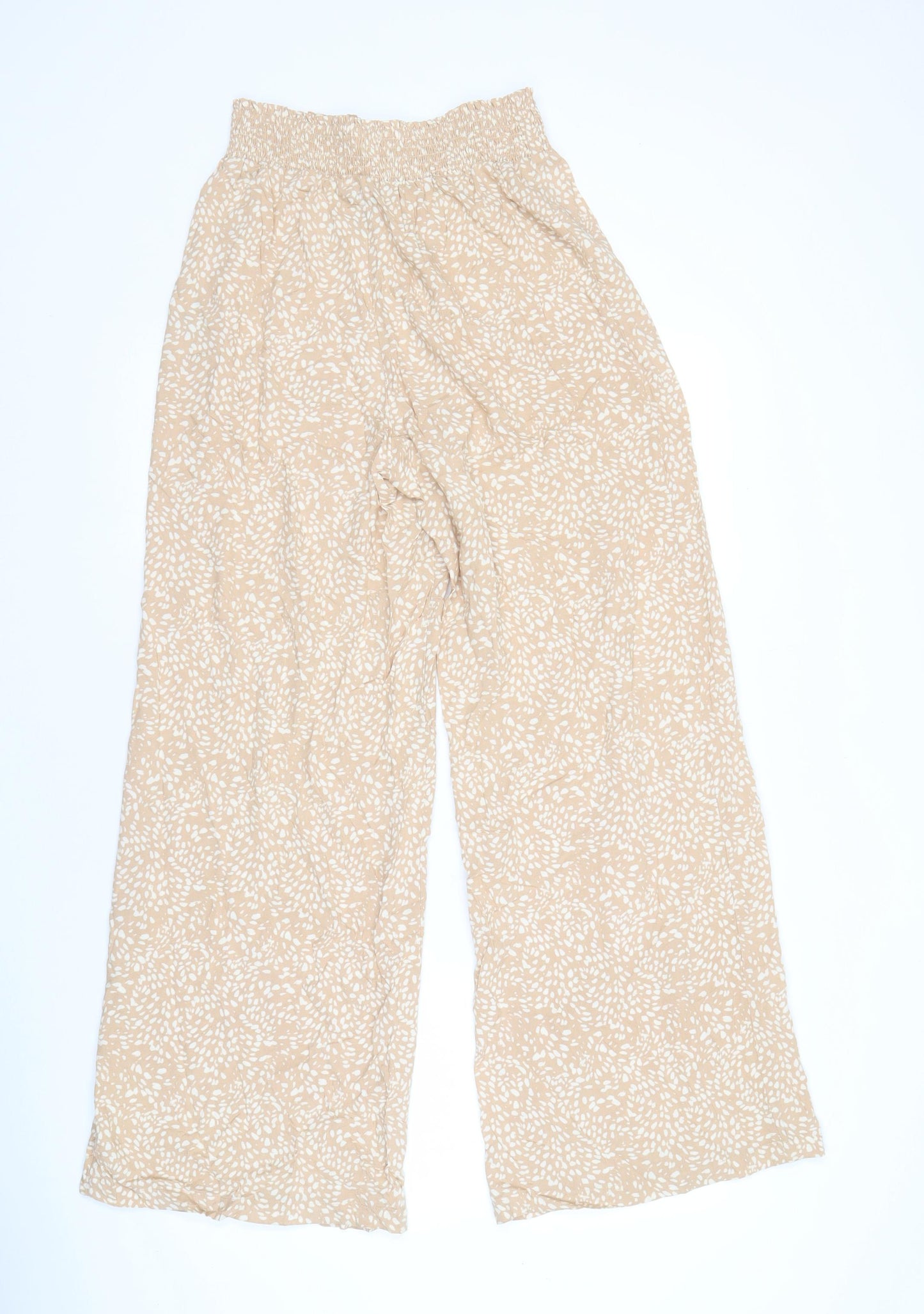 New Look Women's Beige Relaxed Trousers Size 10