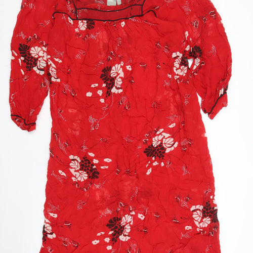 ASOS Women's Red Floral Dress, Size 12, Summer Casual