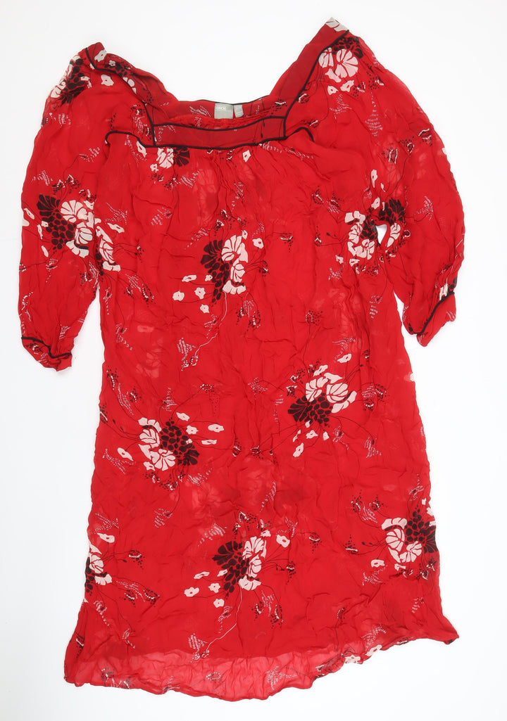 ASOS Women's Red Floral Dress, Size 12, Summer Casual