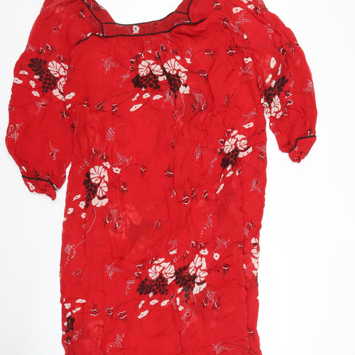 ASOS Women's Red Floral Dress, Size 12, Summer Casual