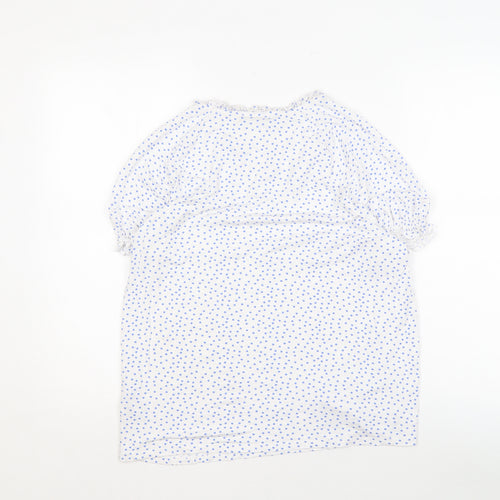 Marks and Spencer Women's White Polka Dot Blouse, Size 14