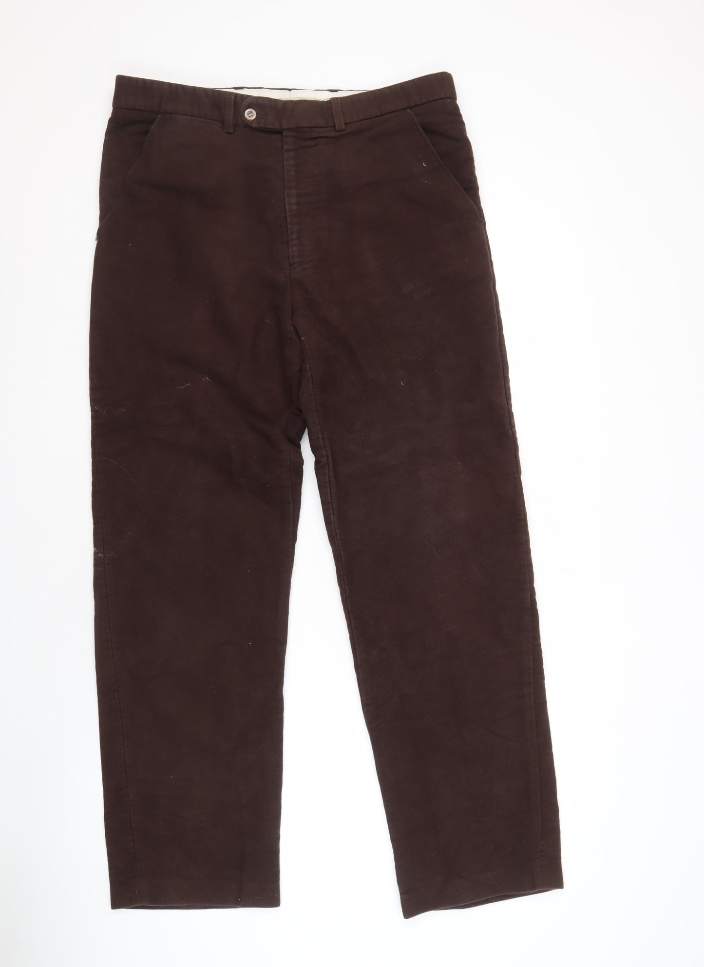 Hoggs of Fife Men's Brown Cotton Trousers 36W 31L