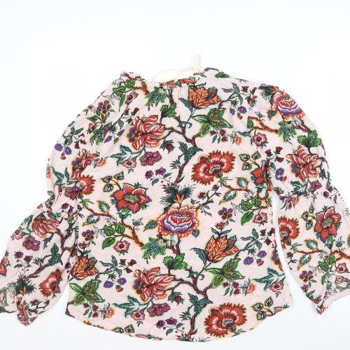 Marks and Spencer Women's Ivory Floral Blouse, Size 8