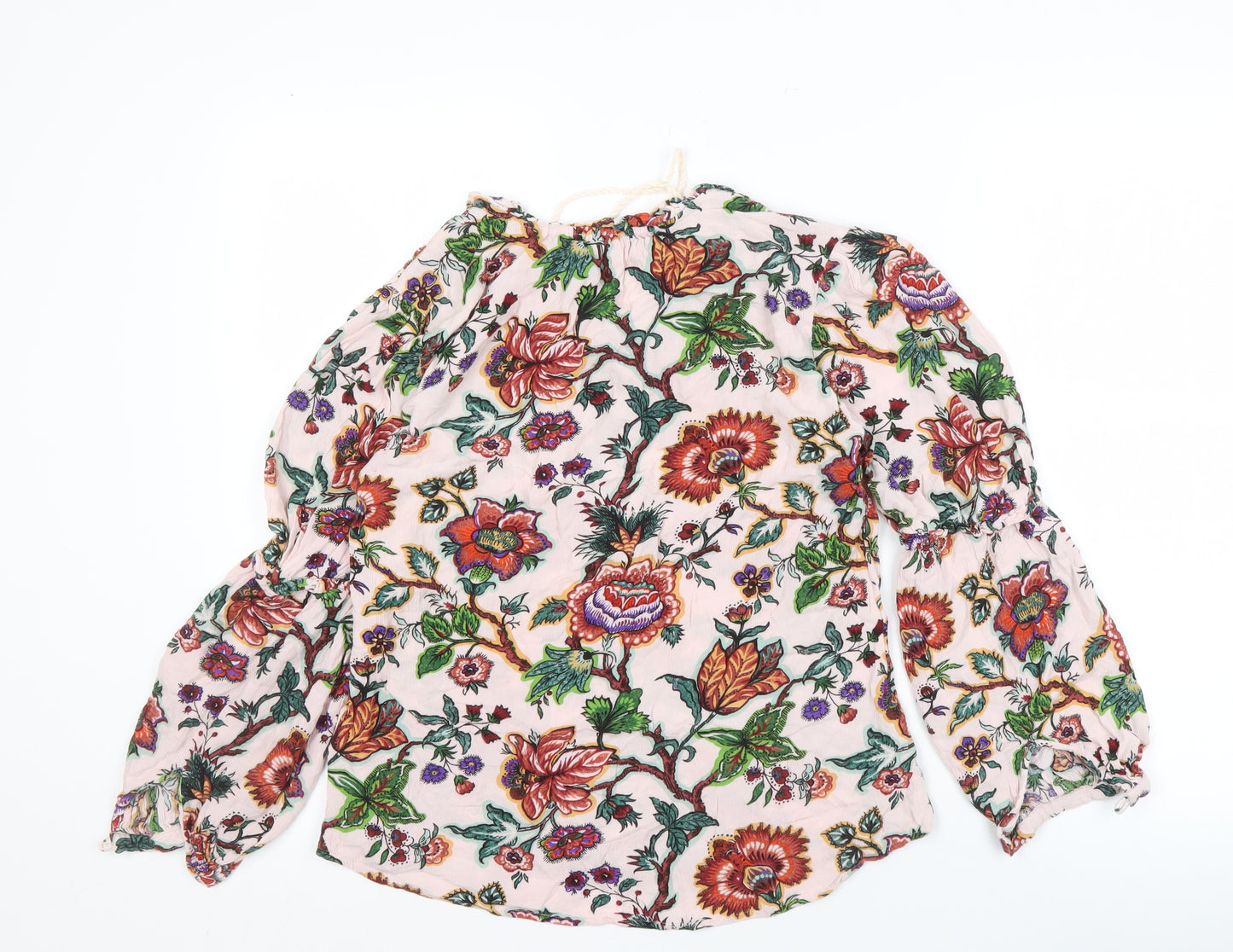 Marks and Spencer Women's Ivory Floral Blouse, Size 8