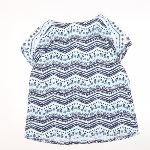 Mantaray Women's Blue Geometric Top Size 22