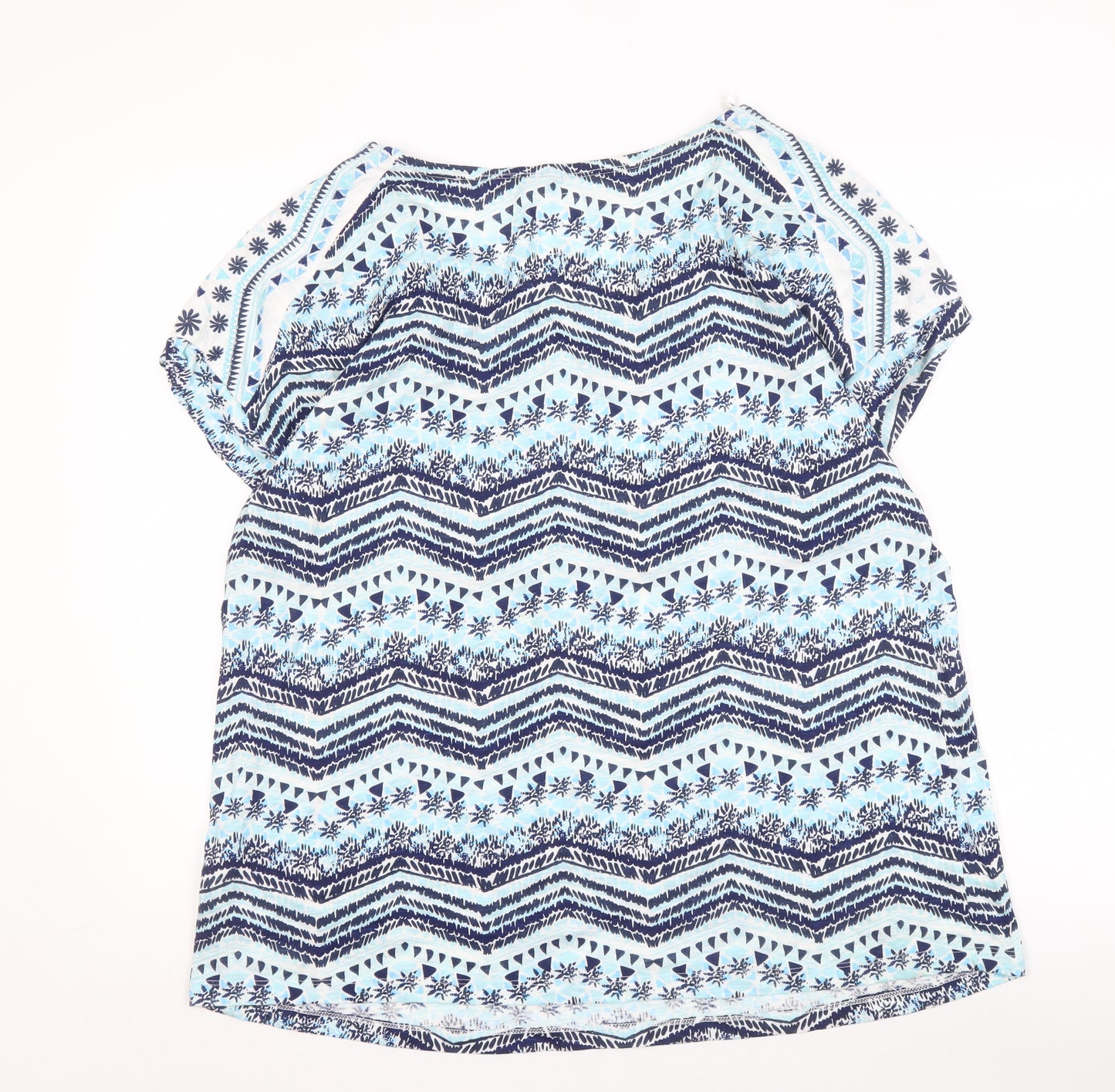 Mantaray Women's Blue Geometric Top Size 22