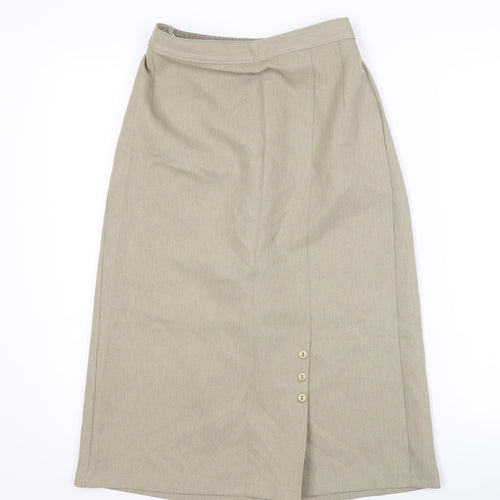 Berkertex Women's Beige Midi Straight Skirt, Size 12