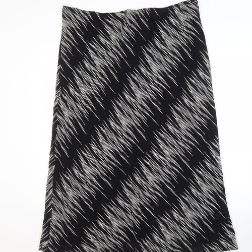 Ann Harvey Women's Black Geometric Long Skirt, Size 22