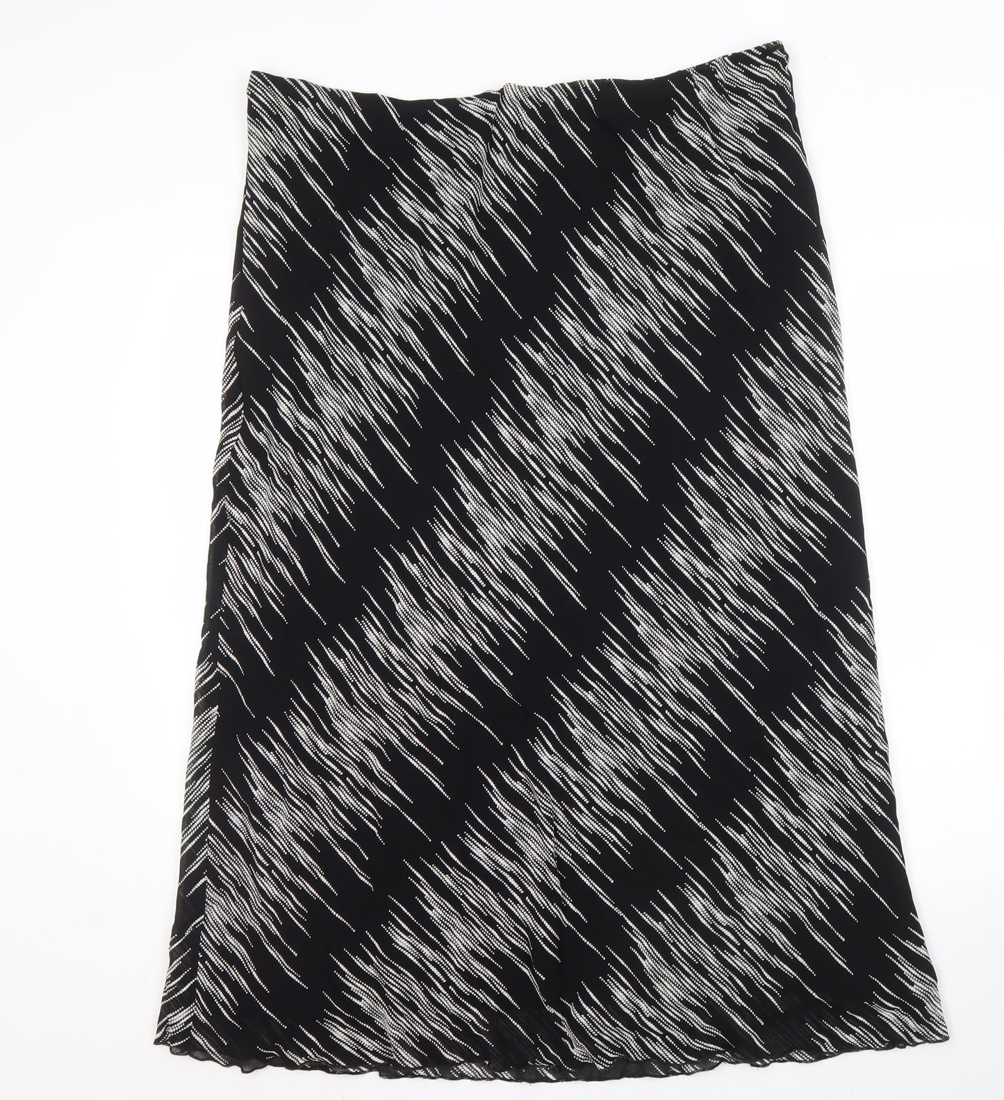 Ann Harvey Women's Black Geometric Long Skirt, Size 22
