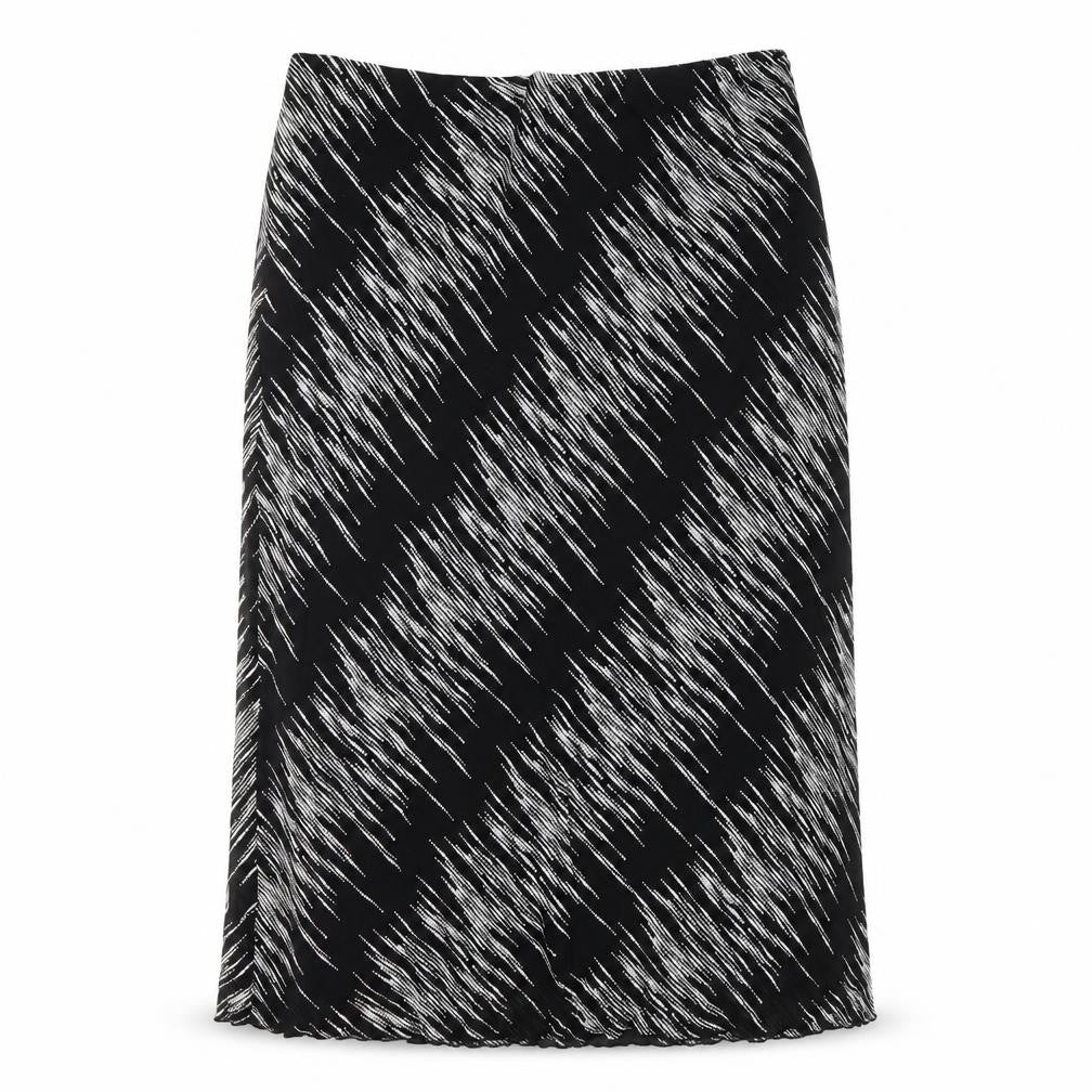 Front view of Ann Harvey Women's Black Geometric Long Skirt, size 22