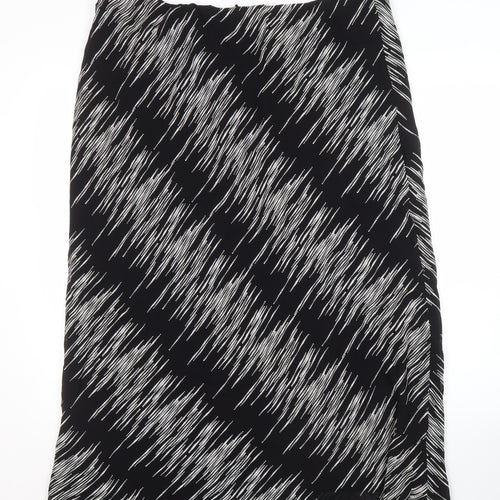Ann Harvey Women's Black Geometric Long Skirt, Size 22