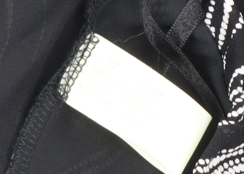 Ann Harvey Women's Black Geometric Long Skirt, Size 22