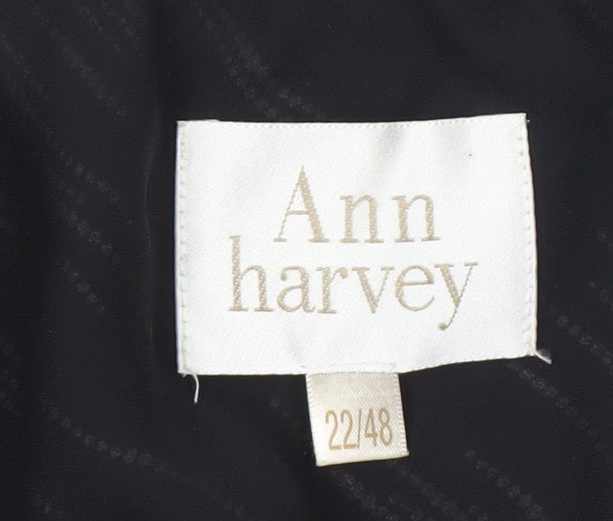 Ann Harvey Women's Black Geometric Long Skirt, Size 22