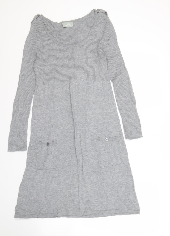 Wallis Grey Women's Cardigan M Regular Long Sleeve