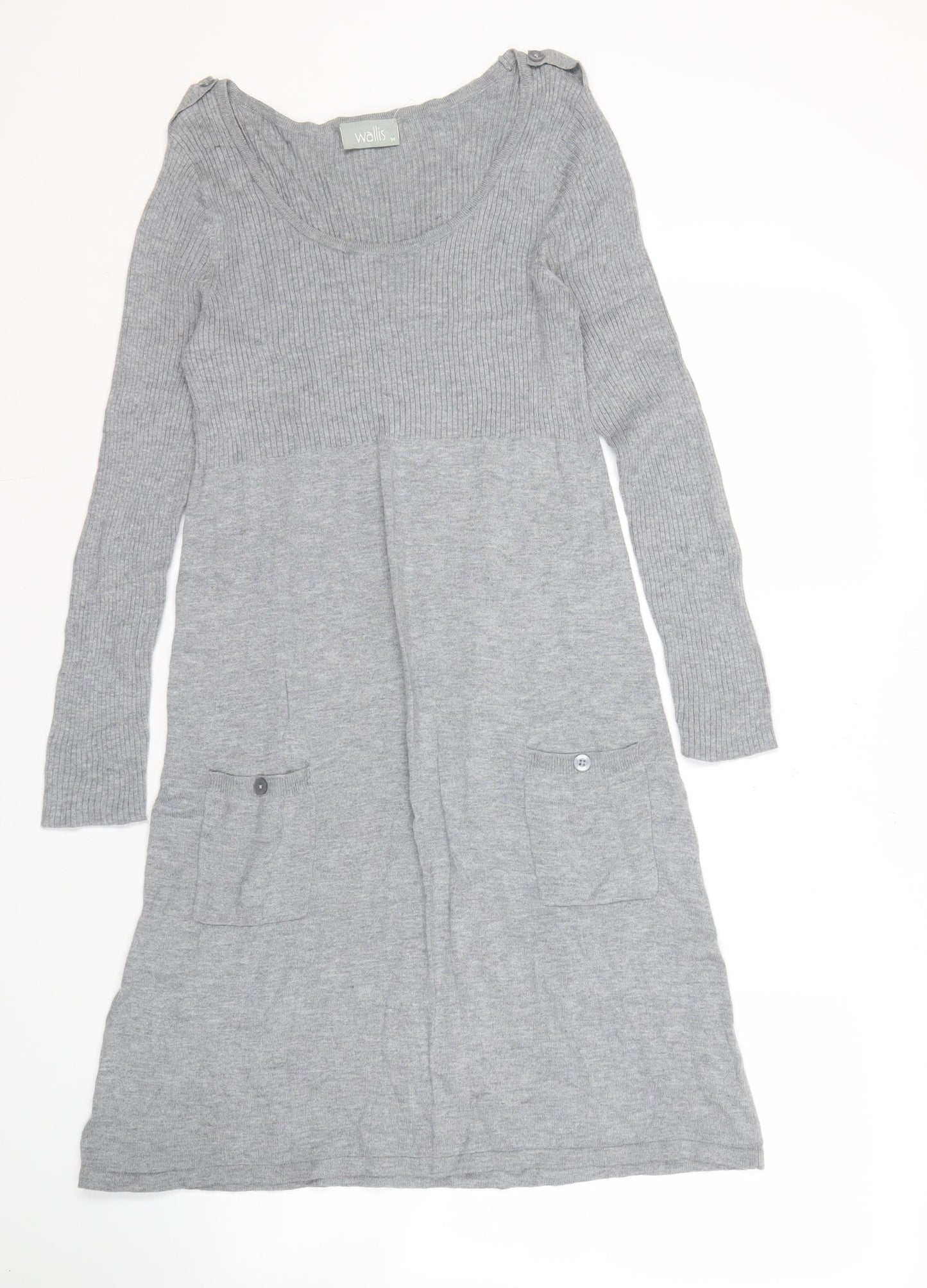 Wallis Grey Women's Cardigan M Regular Long Sleeve