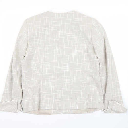 Roman Originals Beige Women's Blazer Size 14 Geometric