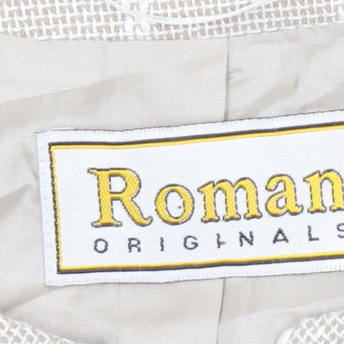Roman Originals Beige Women's Blazer Size 14 Geometric