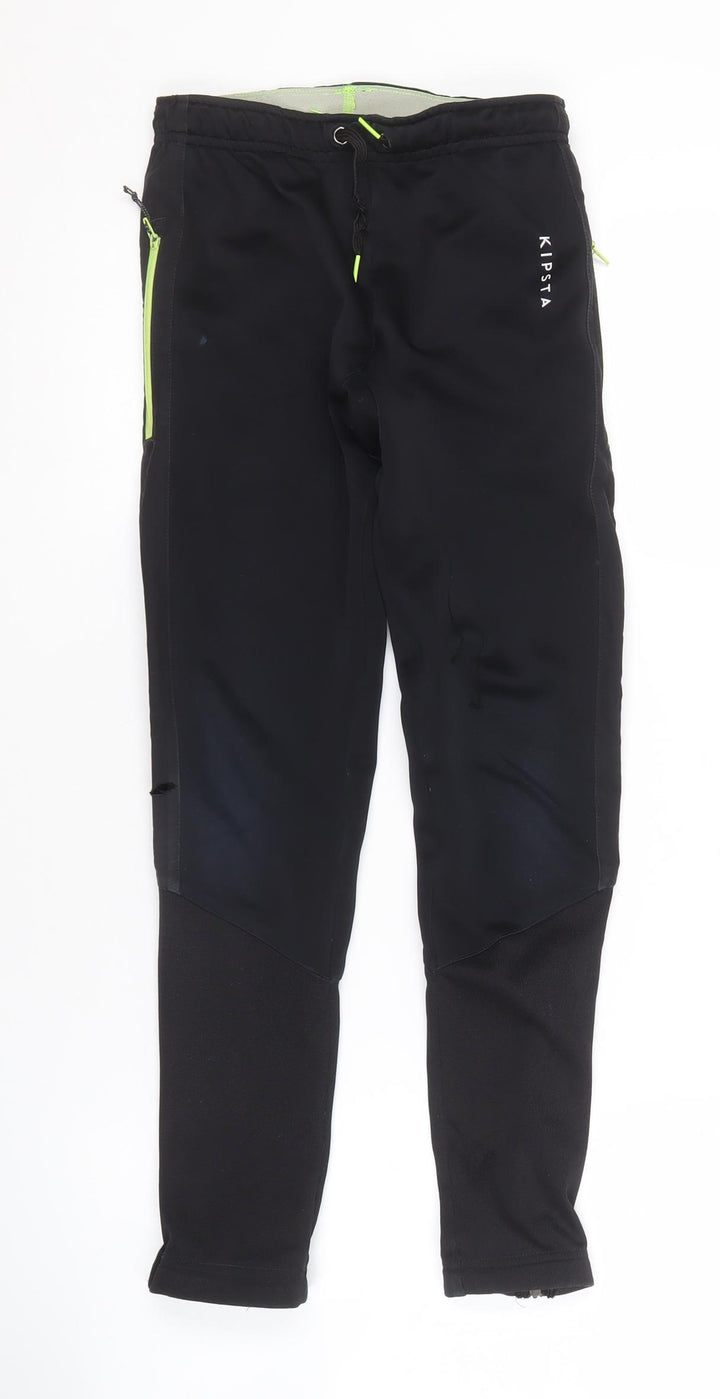 Kipsta Boys Black Track Pants 12 Years - Football Essential
