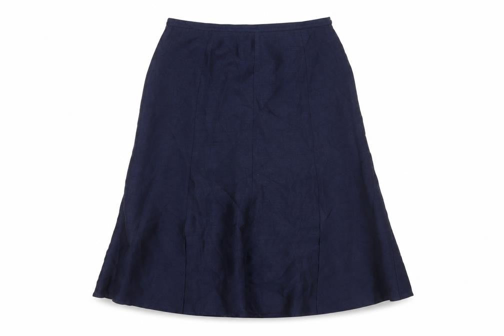 Front view of Jacques Vert Women's Blue A-Line Long Skirt, size 14