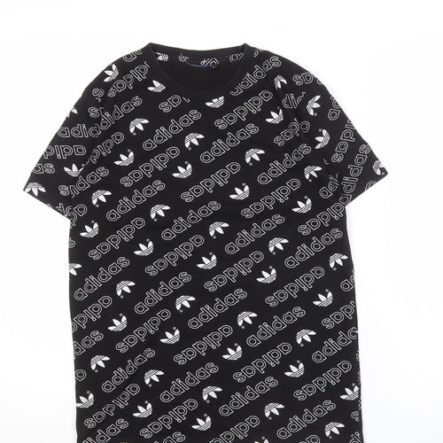 Adidas Boys Black Graphic Print T-Shirt S