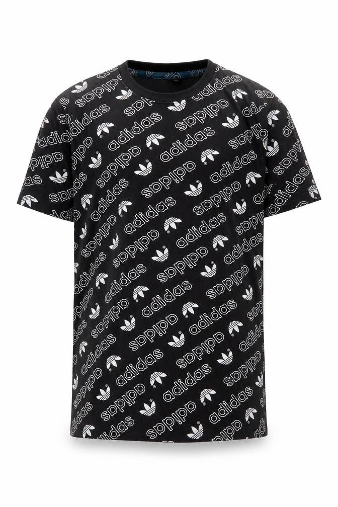 Front view of Adidas boys’ black graphic print t-shirt s