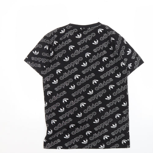Adidas Boys Black Graphic Print T-Shirt S