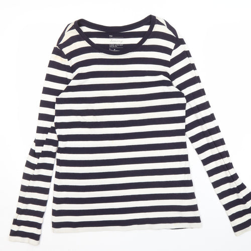 Gap Women's Striped Long Sleeve T-Shirt, M, Black/White