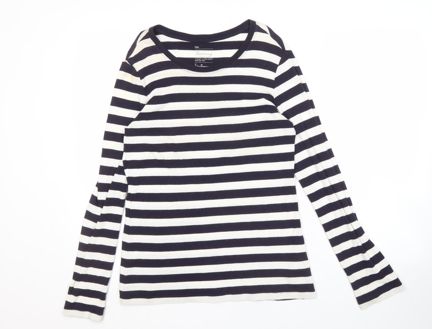 Gap Women's Striped Long Sleeve T-Shirt, M, Black/White