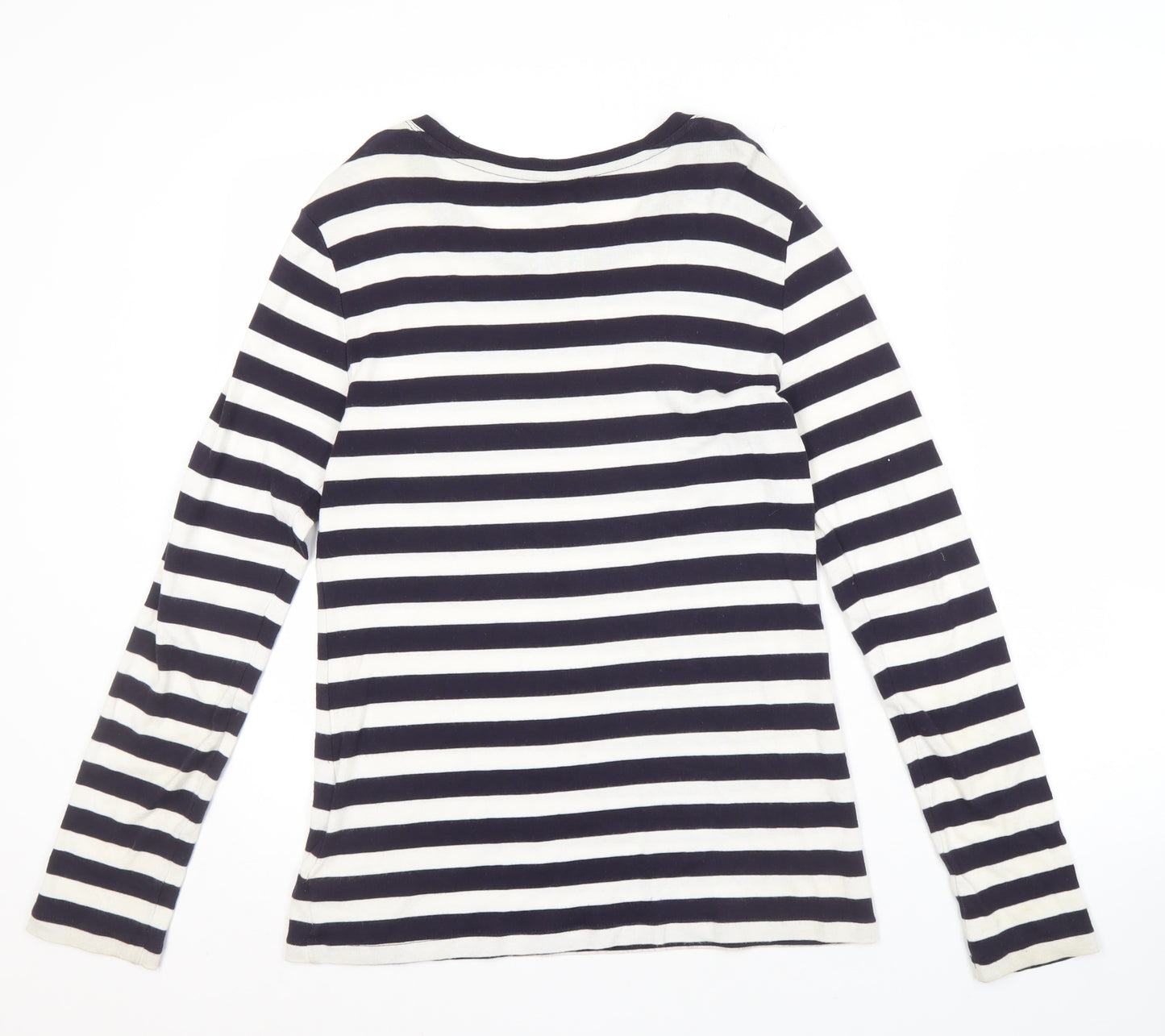 Gap Women's Striped Long Sleeve T-Shirt, M, Black/White
