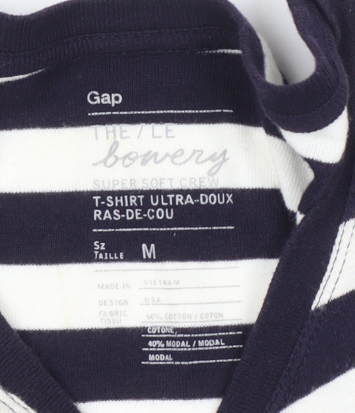 Gap Women's Striped Long Sleeve T-Shirt, M, Black/White