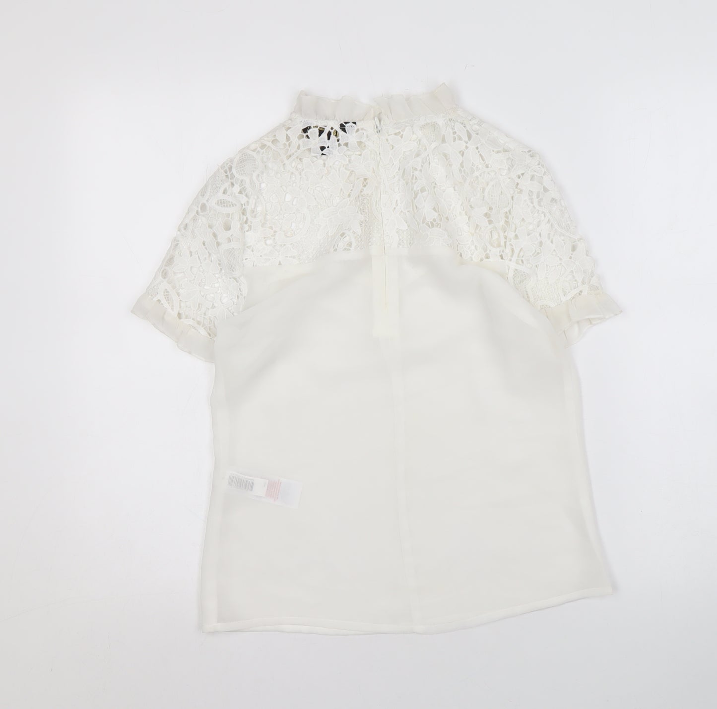 Lipsy London Women's White Lace Blouse, Size 6, Elegant Spring