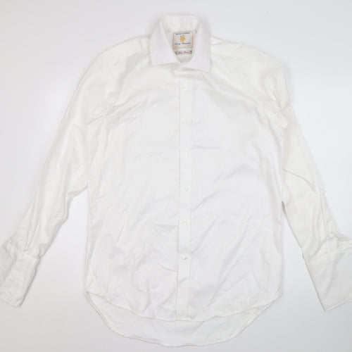 Brook Taverner Men's White Classic Fit Cotton Shirt