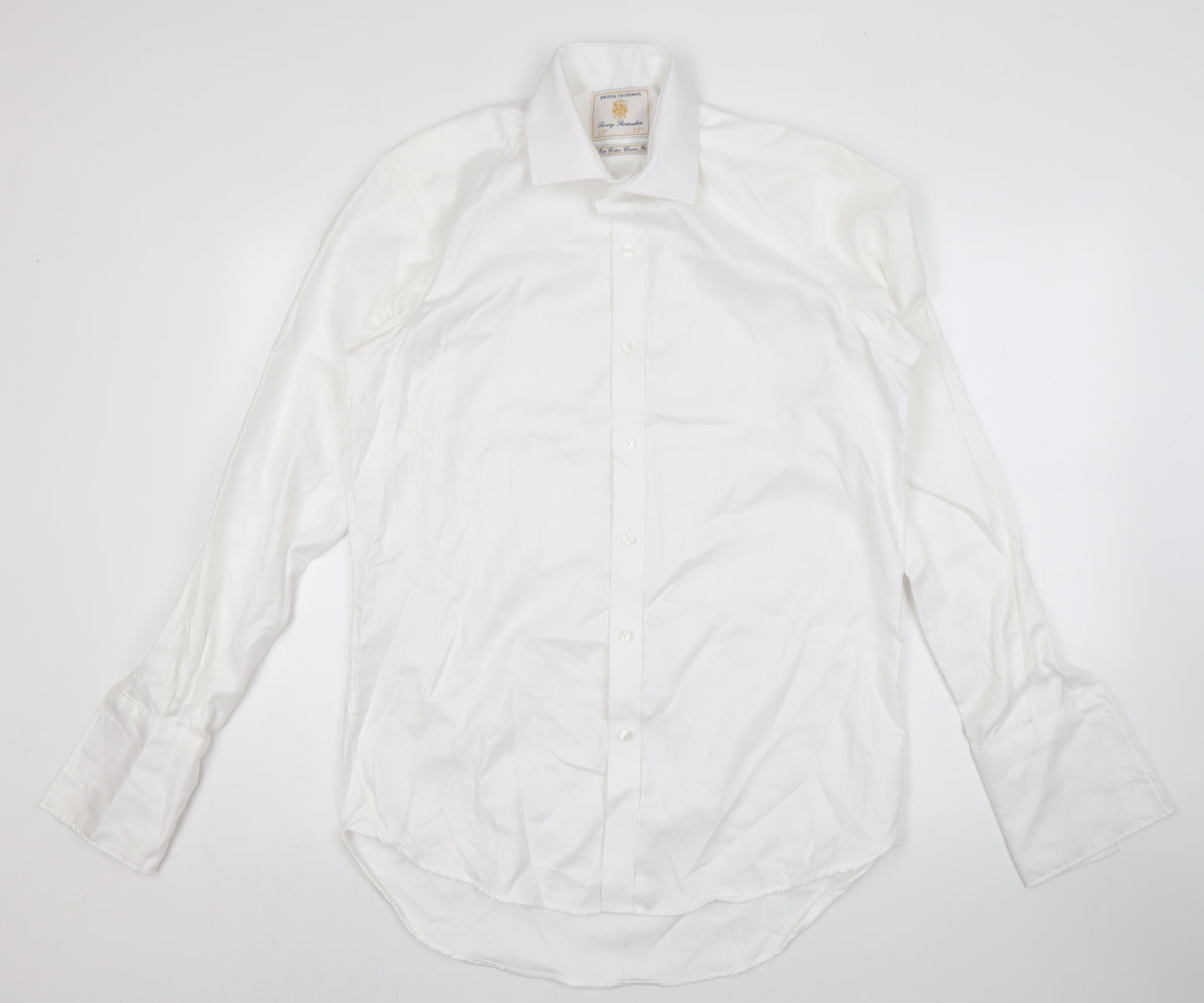 Brook Taverner Men's White Classic Fit Cotton Shirt