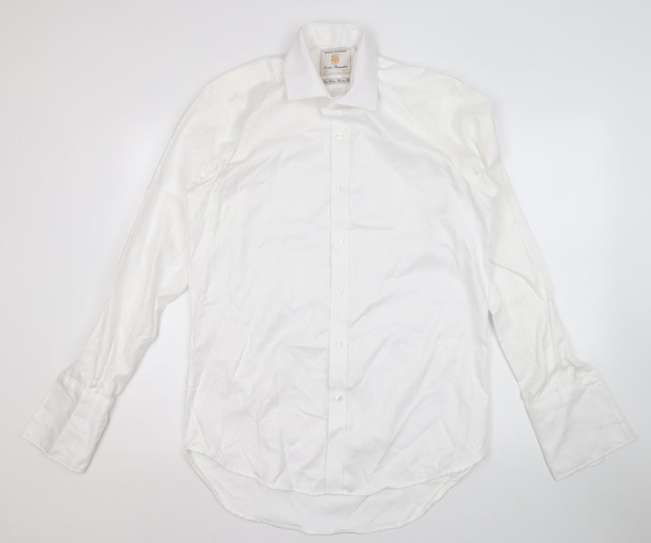 Brook Taverner Men's White Classic Fit Cotton Shirt