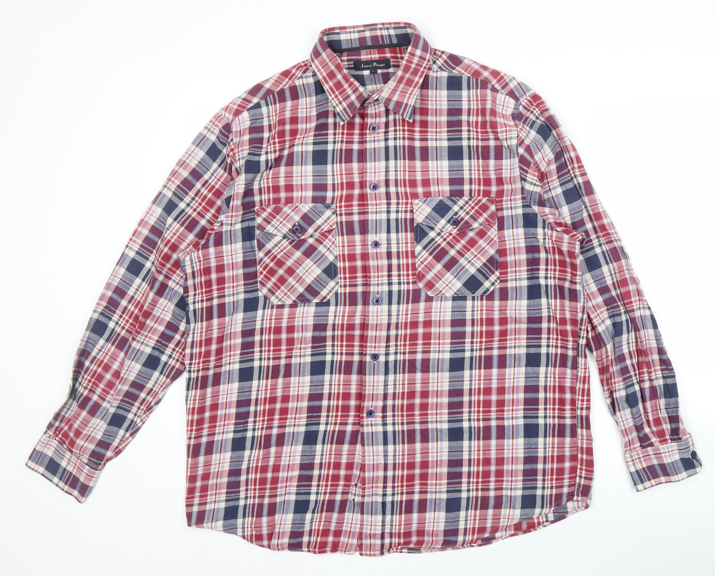 James Pringle Men's Multicoloured Plaid Shirt L