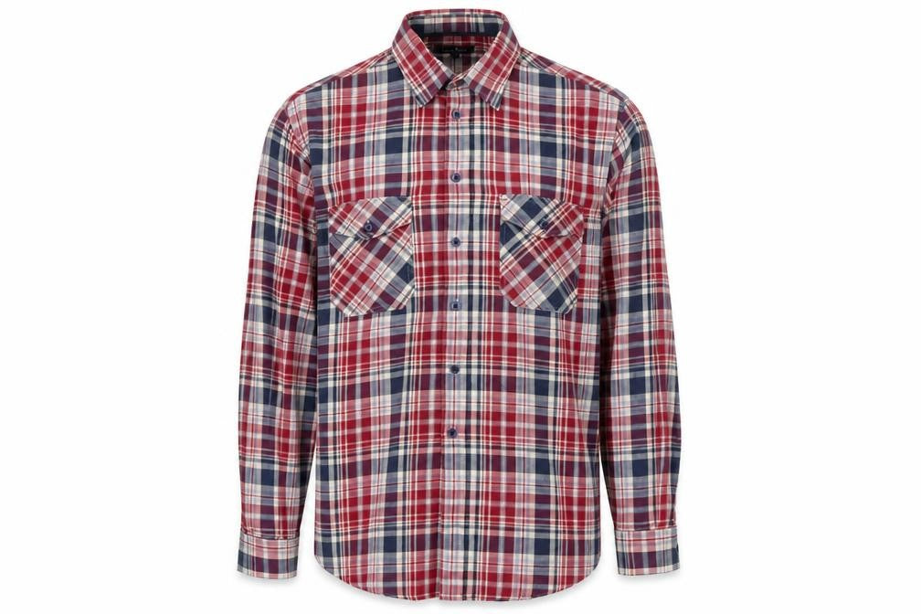 Front view of James Pringle Men's Multicoloured Plaid Shirt L