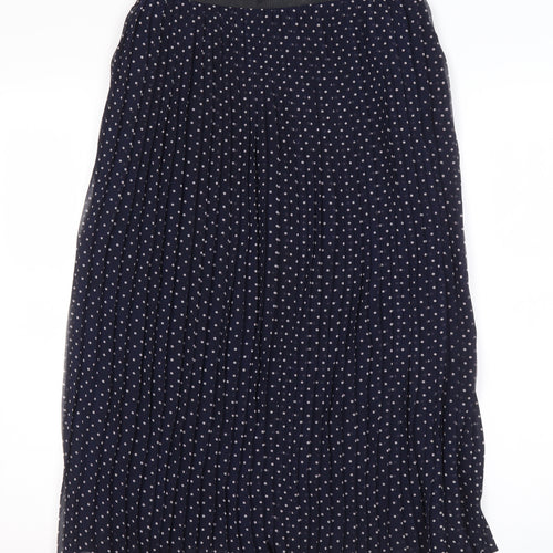 John Lewis Women's Blue Pleated Midi Skirt Size 8