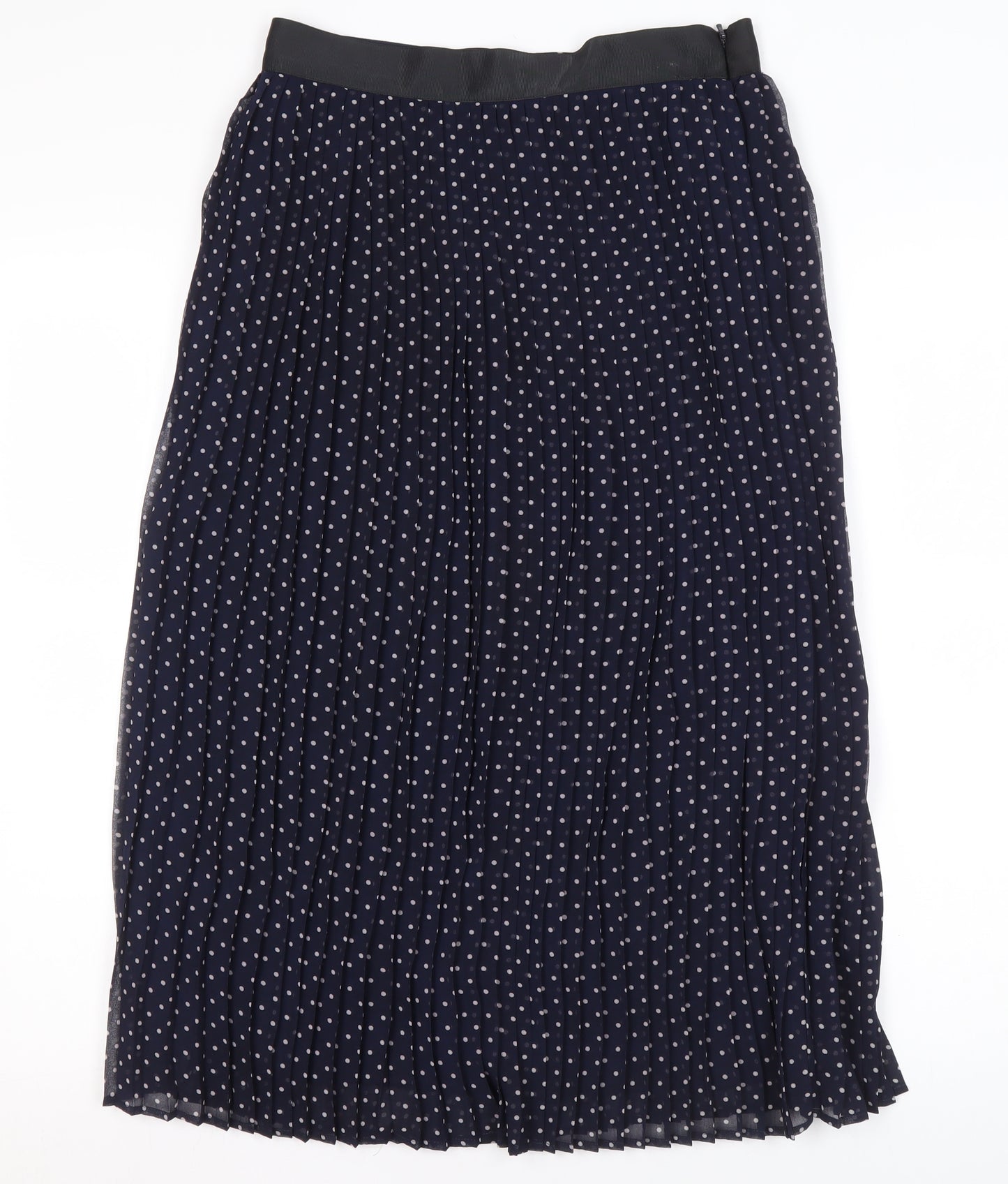 John Lewis Women's Blue Pleated Midi Skirt Size 8