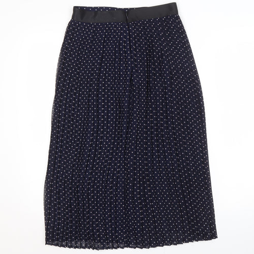 John Lewis Women's Blue Pleated Midi Skirt Size 8