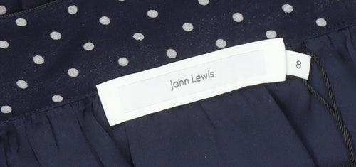 John Lewis Women's Blue Pleated Midi Skirt Size 8