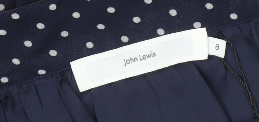 John Lewis Women's Blue Pleated Midi Skirt Size 8