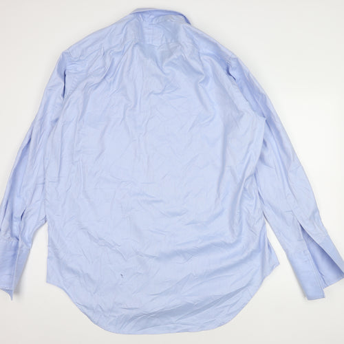 T.M.Lewin Men's Blue Cotton Regular Fit Shirt Size 18
