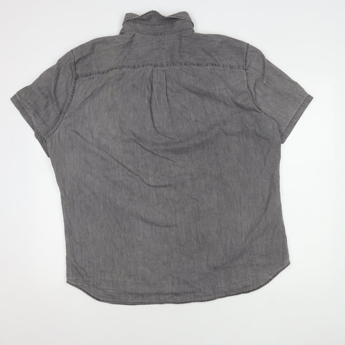 GAP Men's XL Grey Short Sleeve Chambray Shirt
