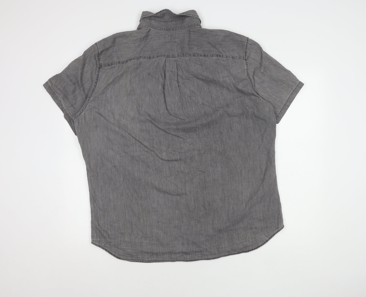 GAP Men's XL Grey Short Sleeve Chambray Shirt