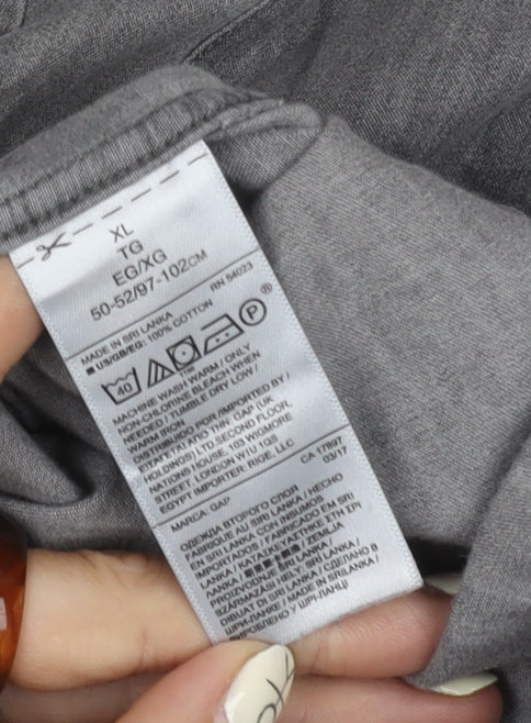 GAP Men's XL Grey Short Sleeve Chambray Shirt