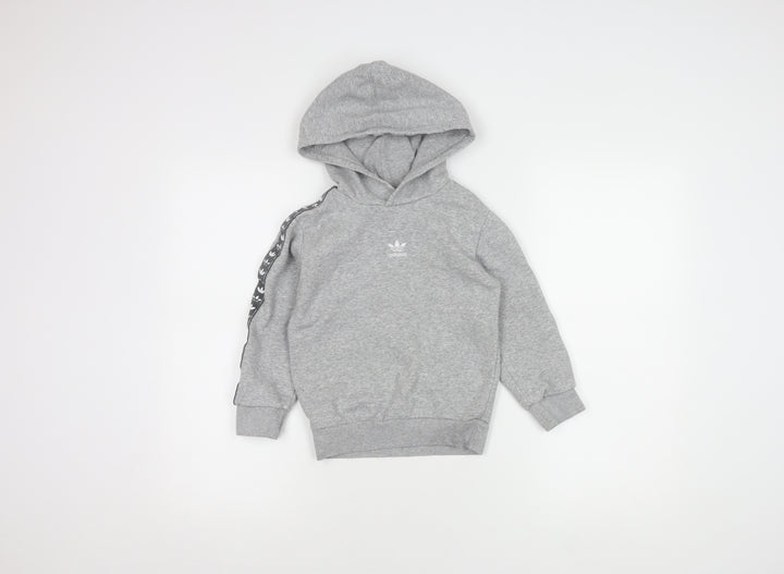 Adidas Boys Grey Hoodie, 5-6 Years, Casual Pullover